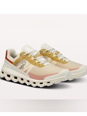 On Running Cloudvista Sneakers - Cream, Mustard & Coral Accent